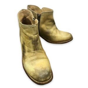 BED STU Rustic Tan Distressed Leather COBBLER SERIES Zip‎ Up Ankle Boots US 8.5